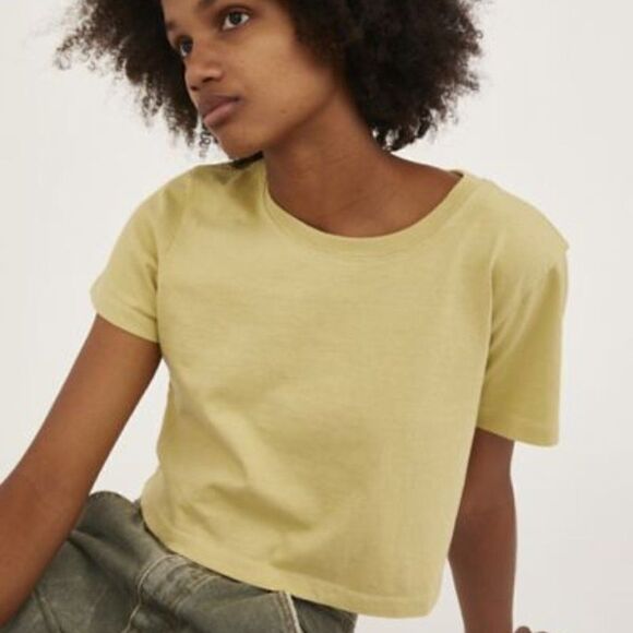 Urban Outfitters Yellow Best Friend Crop Top - Picture 1 of 9